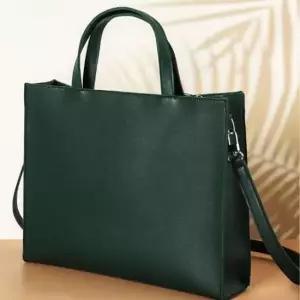 [패션] 빅 토트백 크로스 심플 서류 스퀘어 가방 그린