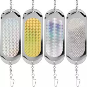 페니튜에 4pcs 반사 낚시 다저스 4.6인치 다저 트롤링 플래셔 연어 할리벗 호수 송어 꼭 필요한 액세서리