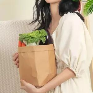 크라프트지 야채 보관백 페이퍼백 종이 바스켓 XL