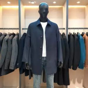 바쏘 네이비 컬러 봄 남성코트