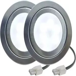 LIDEENMO 2팩 12V DC 주방 조리기 후드 전구 LED 1.5W 60mm/2.50인치 레인지 언더캐비닛 라이트캐비닛 퍽