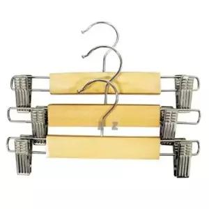 [JED] 키즈용 집게 바지걸이 3P 옷걸이 원목 팬츠 행거 치마