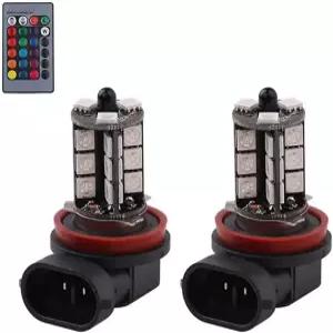 1797 H11 H8 H16 JP H9 LED RGB 안개등 전구 앰버 옐로우 화이트 멀티컬러 16색 변경 스위치 키트 자동차