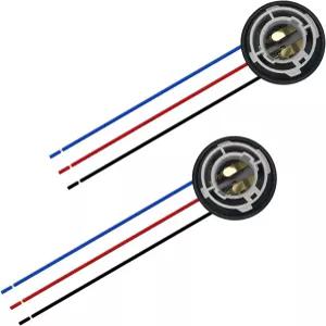 SamWinGear 2PCS 1157 전구 소켓 2357 브레이크 라이트 턴 시그널 홀더 리어 테일 배선 하네스 LED 플러그