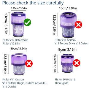 다이슨 V12 감지 슬림 앱솔루트 엑스트라 헤파 필터, 세척 가능 필터, 다이슨 슬림 시리즈 진공 청소기용