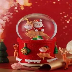 크리스마스 장식 회전 목마 오르골 레드 산타 루돌프