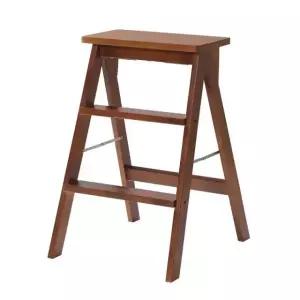 홈바 스텝스툴 원목 러버우드 높은 월넛 아일랜드 접이식 사다리의자