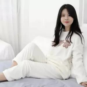 극세사 수면잠옷아이보리 여자수면바지 겨울잠옷