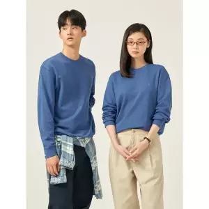 빈폴 Essential 남녀공용 로고 자수 스웨트 셔츠 블루 BC5741E03P