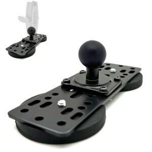 라이코기어 산업용 강도 금속 합금 듀얼 직경 65mm 원형 헤비 듀티 마그네틱 베이스, 1인치 크기 B AMPS 볼 조인트 커넥터(전문 모듈식 사용), 블랙