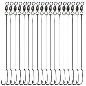 낚시 후크 와이어 리더 리그, 18pcs 스테인리스 스틸 크레인 회전으로 추적, 소금물 담수용 리그 피싱