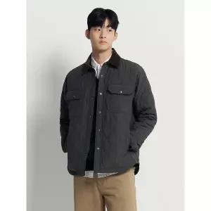 빈폴 다이아 퀼팅 패딩 셔츠 카키 BC5X64CP3H