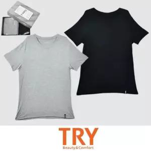 (트라이)레이온 심플 베이직 남성 데일리 티셔츠 2매입