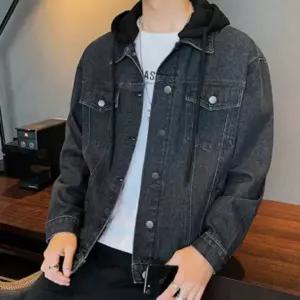 후드탈부착 데님셔츠 남성자켓 겨울자켓 남성코디