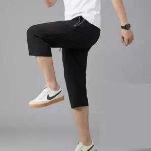 남성 트레이닝 헬스 운동 밴딩 고탄력 스판 7부 바지