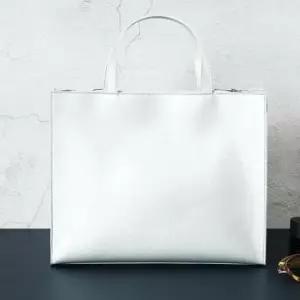 [패션] 빅 토트백 크로스 심플 서류 스퀘어 가방 실버