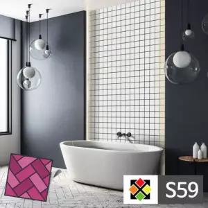 S59 타일시트벽지 붙이는 접착 스티커타일 큰바둑판 GW8D3299
