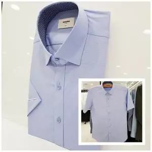 [레노마셔츠]반팔/슬림핏/구김 적고/활동 편한 스판/카라 안 배색/반소매 셔