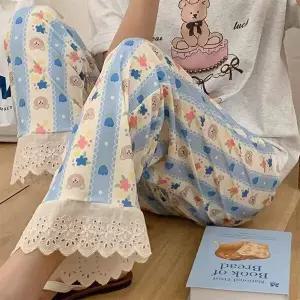 [로즈엘리][3컬러] 여름 집순이 레이스 프릴 홈웨어팬츠 쿨링 냉장고 잠옷바지 2026