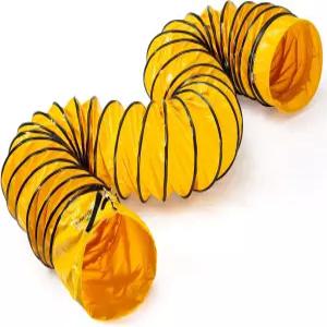 iLiving 12 휴대용 덕트 호스 - 강철로 강화된 확장형 15.5피트 환기 팬 인치 스트랩 및 D-링이 포함된