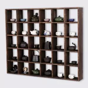 찻잔 벽걸이수납장 컵 다기장 원목 전시대 디스플레이 그릇 장식장 찬장 주방