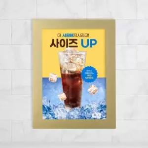 광고판 미니 자석프레임 사진전시 골드 A5 암전시