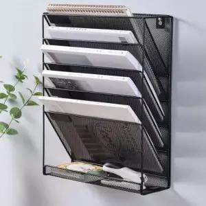 사무실 파티션 서류 철제 걸이 선반 5단 수납포켓 철재바구니