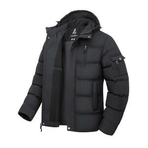 LZACTOIN-X 남성용 겨울 코트 두꺼운 단열 방수 패딩 재킷 후드 바람막이 파카 멀티 포켓 포함