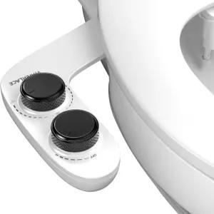 변기 분무기용 비데 부착 자동 청소 이중 접이식 노즐 위생적인 후면 및 여성용 세척을 위한 비전기 조절