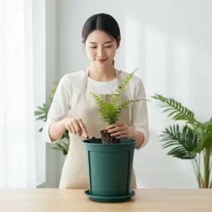 1호 원형 슬릿분 식물 분갈이 플라스틱 화분 뿌리 발육 슬릿화분