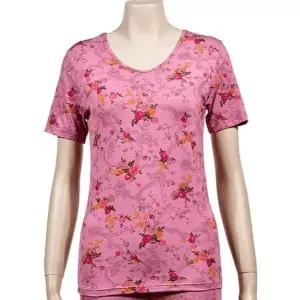 (피엔알)플라워 패턴 솔리드 섬유 반팔 3부 상의 내의