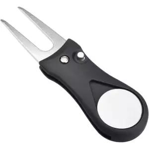 디봇 툴 볼마커 골프 포크 녹색 선 마커 접이식 도구 수리 휴대용 장비 액세서리 1개 AM220905 검정