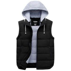 CTFASH 남성 아웃도어 겨울 조끼 아우터 탈부착 후드 패딩 퍼퍼 민소매
