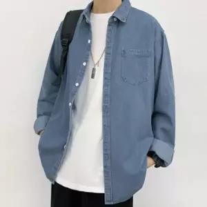 데님셔츠 캐쥬얼 정장셔츠 오버핏 정장남방 단가라