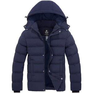 원도우 남성 후드 겨울 코트 따뜻한 패딩 재킷 두꺼운 면 코트와 탈부착 가능한