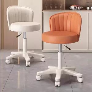 가죽 의자 회전식 쉘 시트 홈 메이크업을위한 조정 가능한 회전 스튜디오 용 내마모성 휠 슬립 백 Chai