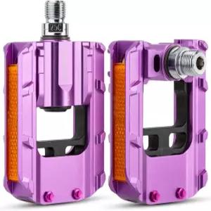 접이식 자전거 페달 모든 알루미늄 합금 9/16인치 반사 스트립 포함 와이드 플랫 산악 로드 바이크 BMX