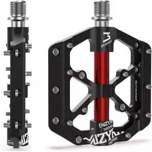 MZYRH 로드/마운틴 자전거 페달 경량 3 베어링 BMX MTB 9/16인치 알루미늄 합금 플랫