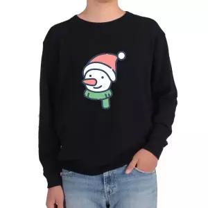 기모맨투맨 눈사람 모자쓴눈사람 당근코 녹색머플러 눈사그림