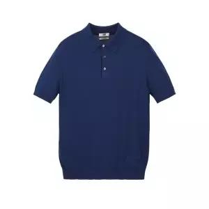 닥스 DAKS [OBS] 다크블루 실크코튼 이태리 원사 반팔 카라 스웨터 (DMSW6B071B3) 728473