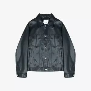 지이크 26SS 블랙 컬러 페이크 스웨이드 트러커 가죽 자켓 SSUMG82355772