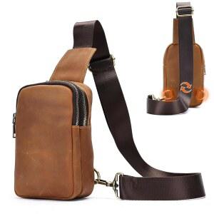 남성용 순정 가죽 슬링백 크로스바디 지갑 빈티지 스몰 메신저 숄더백 폰 사이드 가슴 데이팩