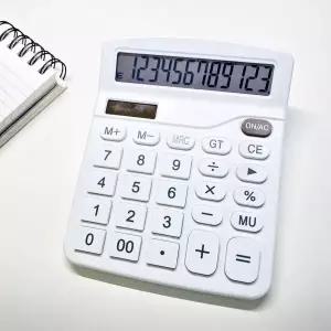 TBZ 큰버튼 화이트전자 계산기 이쁜 태양열 탁상용 숫자큰 빅버튼