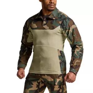 CQR 쿨링 경량 립스탑 밀리터리 카모 쿼터집업 컴뱃셔츠 CQ-TOS612