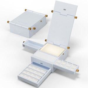 라이트위시 여행용 수채화 팔레트 박스, 24개의 빈 탈착식 그리드가 포함된 올인원 휴대용 키트, 수제 세라믹 팔레트, 컵 및 범용 브래킷 인터페이스, 그레이트 플레인 에어 세트