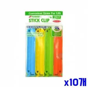 WL 식품 봉지 밀폐 집게클립 4P x10개 주방집게 봉지집게