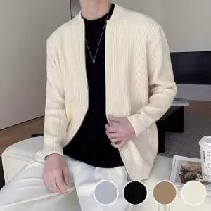 위아래 더블 집업 간절기 깔끔 댄디 패션 데일리 가디건 니트 직장인 정장 간가디건 카디건 라운드 코디 가