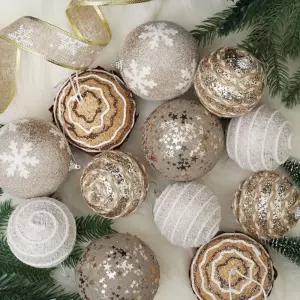 (도토로) 글로우 수제볼 트리 오너먼트 세트(골드 03)장식 크리스마스 꾸미기 크리스마스품 데코 장식품 용