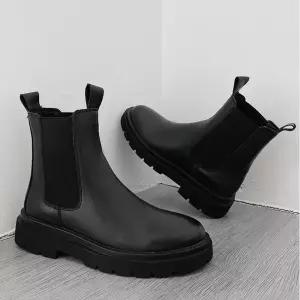 측면밴딩 포인트 깔끔하고 미니멀 디자인 남성 워커화남자캐쥬얼신발 캐주얼패션 남자화 키높이 워커화 높