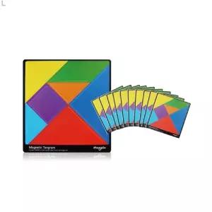 RRM100 자석 칠교 놀이 학생용 10개 장난감 도형만들기 퍼즐 맞추기